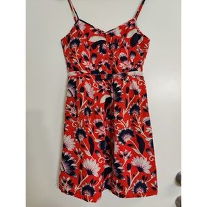 J. Crew Boho Red Floral Mini Dress